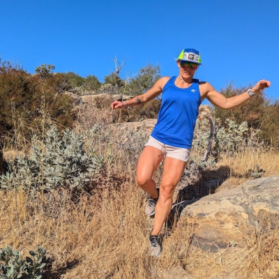 Runyon Royal Blue & Neon Yellow Rad Reflective Camp Hat -- Trail Running, Hiking, Workout 5-Panel Hat Made In USA