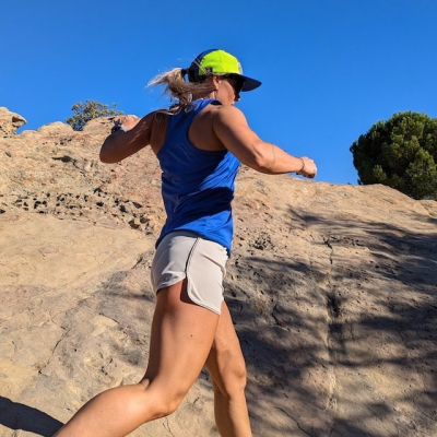 Women's Royal Blue moisture wicking tank tops for running, gym workouts, outdoors.  American Made In The USA