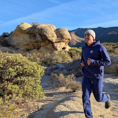 Men's Navy Blue Pullover Hoodie Sweatshirt with watch windows and thumbholes - American Made In USA - Runyon Canyon Apparel