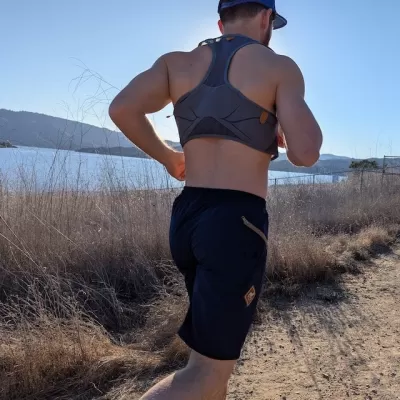 Runyon Men's 9" TrailStash Navy Blue Gravel Short for Cycling, Trail Running, Hiking, Fitness Outdoors American Made In USA