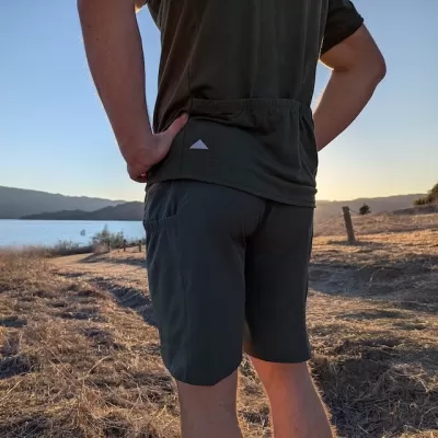 Runyon Men's 9" TrailStash Olive Green Gravel Short for Cycling, Trail Running, Hiking, Fitness Outdoors American Made In USA