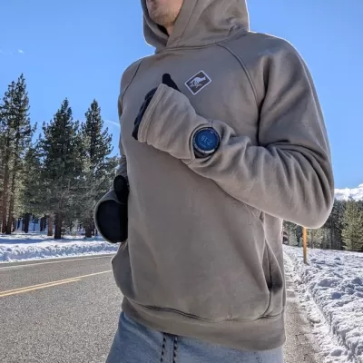 Men's Olive Green Pullover Hoodie Sweatshirt with watch windows and thumbholes - American Made In USA - Runyon Canyon Apparel