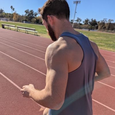 Mens' Made In USA Steel Grey Racerback Running Singlet Tank Top Moisture Wicking Performance Sportswear