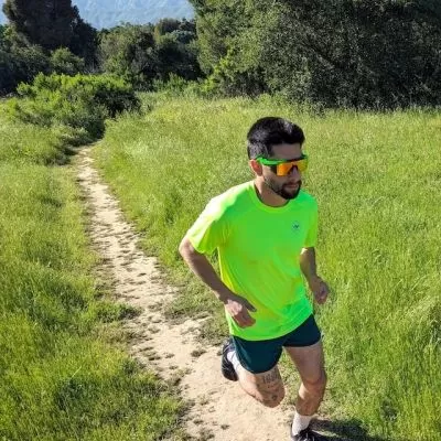 Runyon Mens Made In USA Fluorescent Yellow Hi-Vis Performance Running Shirt