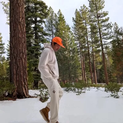 Men's Made In USA Sweatpant Joggers - Winter White Natural Beige - French Terry Cotton Blend Sweatpants - Runyon Canyon Apparel