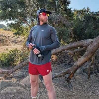 Retro Ranger 4" Red Performance Running Short -- great for running, track, workouts, gym, strength training, yoga, fitness.  American Made In USA.