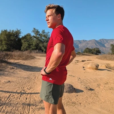 Runyon Mens American Made In USA Red Performance Running Shirt