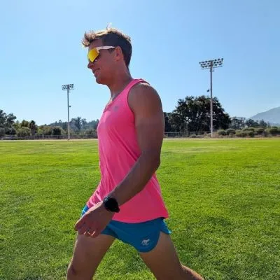 Retro Ranger 4" Bright Cyan Safety Blue Performance Running Short -- great for running, track, workouts, gym, strength training, yoga, fitness.  American Made In USA.