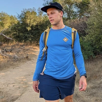 Runyon Mens CozyLite Royal Blue Long Sleeve Performance Camp Shirts - American Made In USA Outdoor Hiking Apparel