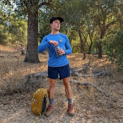 Runyon Mens CozyLite Royal Blue Long Sleeve Performance Camp Shirts - American Made In USA Outdoor Hiking Apparel