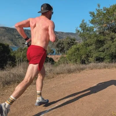 Retro Ranger 4" Red Performance Running Short -- great for running, track, workouts, gym, strength training, yoga, fitness.  American Made In USA.