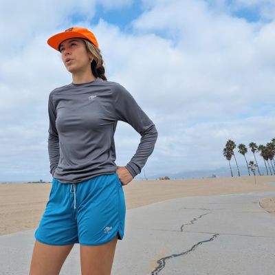 Runyon Women's Unisex Steel Grey Long Sleeve Training Shirt for Working Out, Running, Fitness and the Outdoors. American Made In The USA