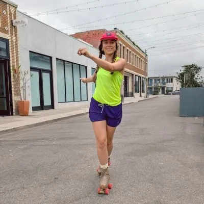 Women's Unisex Purple Blue4" Running Short with Built-In Liner - Beach Rollerskating  - Runyon Retro Ranger - Made In USA