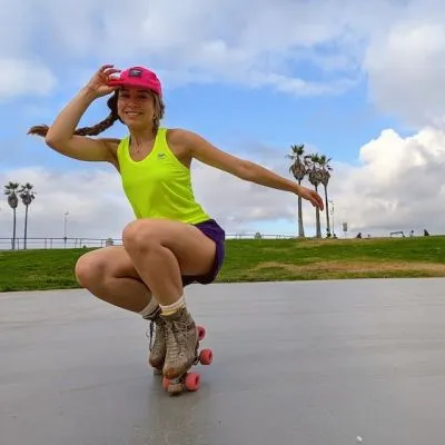 Women's Unisex Purple Blue4" Running Short with Built-In Liner - Beach Rollerskating  - Runyon Retro Ranger - Made In USA