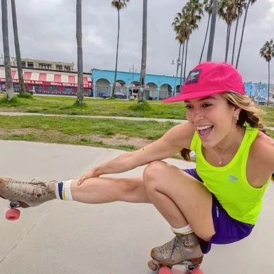 Women's Unisex Purple Blue4" Running Short with Built-In Liner - Beach Rollerskating  - Runyon Retro Ranger - Made In USA