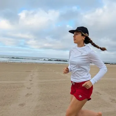 Women's Unisex Red 4" Running Short with Built-In Liner - Beach Volleyball - Runyon Retro Ranger - Made In USA