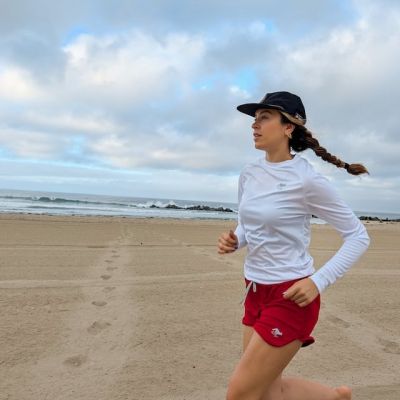 Women's Unisex Red 4" Running Short with Built-In Liner - Beach Volleyball - Runyon Retro Ranger - Made In USA