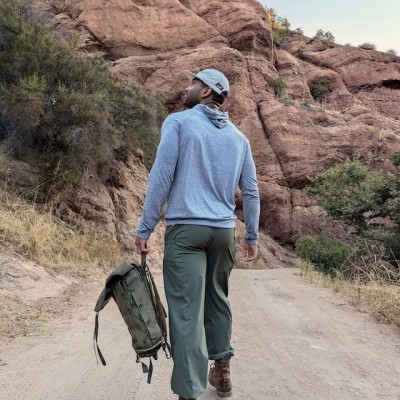 Mens Made In USA Hiking Jogger Pants - TrailStash Scrambler - Ponderosa Pine (Olive Green)