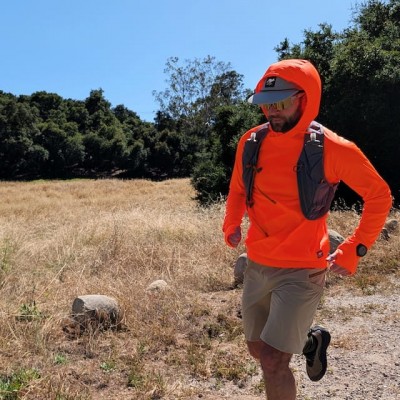 Made In USA Sun Hoodie Shirts Lightweight Moisture Wicking - Watch Windows, Inside Hidden Hand Pockets, Thumbholes, Mini Drawcords, UPF Protection, Moisture Wicking, Lightweight Performance Long Sleeve Sun Shirts, Running, Hiking, Cycling, Working Out - Neon Safety Hunter Orange Fluorescent