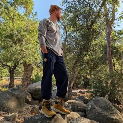 Mens Made In USA Hiking Jogger Pants - TrailStash Scrambler - Navy Blue