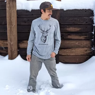 Wild Buck Deer Outdoor Wildlife Fitness Shirt | American Made In USA Performance Fitness Apparel