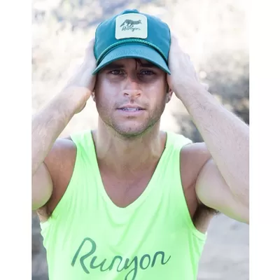 Runyon American Made In USA Mens Running Apparel Safety Neon Yellow Performance Tank Top Outdoor Fitness Apparel