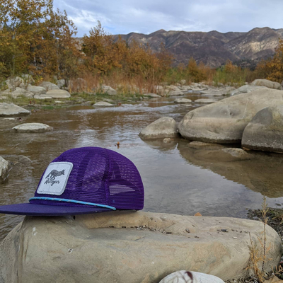 Runyon American Made In USA Trucker Hats Purple Mesh Ultra Running Trails Hiking Outdoor Fitness Apparel