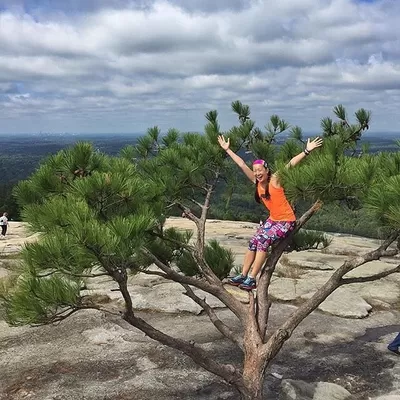 Runyon American Made In USA Womens Running Apparel - Neon Safety Flourescent Orange Performance Tank Tops Yoga Hiking Outdoor Fitness