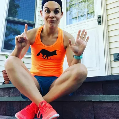 Runyon American Made In USA Womens Running Apparel - Neon Safety Orange Performance Tank Tops Yoga Hiking Outdoor Fitness