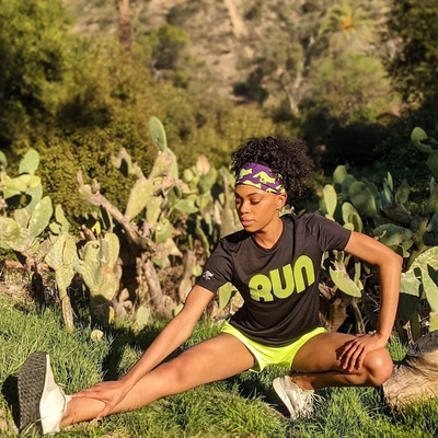Runyon Women's Made In USA Running Shirts - RUN Series Black Safety Yellow Performance Training Shirt