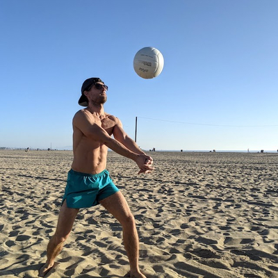 Runyon Mens American Made In USA Teal All Sex 3" Classic Running Short - Great for Beach Workouts & Volleyball