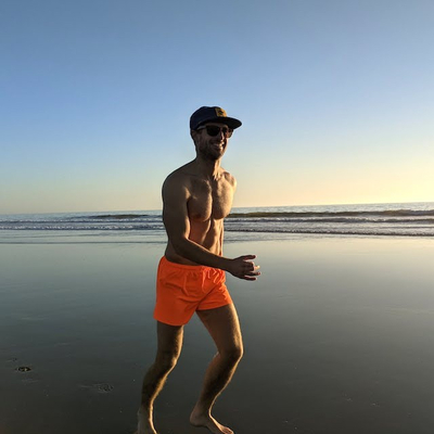Runyon Men's American Made In USA Safety Orange Fitness Short 3" Classic, great for muscle beach workouts