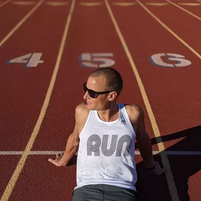 Runyon American Made In USA Men's Running Apparel - RUN Series White Training Tank