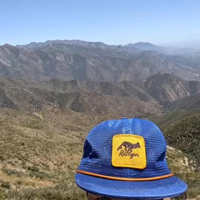 Runyon American Made In USA Trucker Hats Royal Blue Gold Trail Running Hiking Outdoor Fitness Performance Sportswear Runyon Canyon Apparel