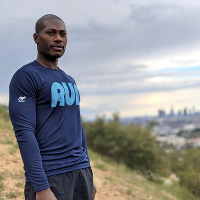 Runyon Mens Navy Blue Long Sleeve Training Shirt - RUN Series