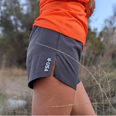 Runyon All Sex 3" Classic Charcoal Performance Running Short (Unisex) - Made In The USA