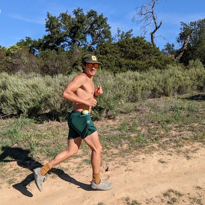 Runyon Mens Made In USA  5" Performance Running Short Forest Green
