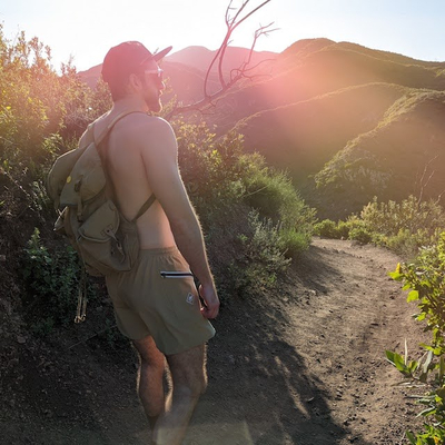 Runyon Sand (Khaki) TrailStash 5" Gravel Short - Trail Running, Ultra Running, Hiking, Outdoor Fitness Made In USA