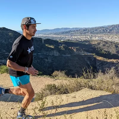 Runyon Mens Made In USA Teal Performance Running Shorts