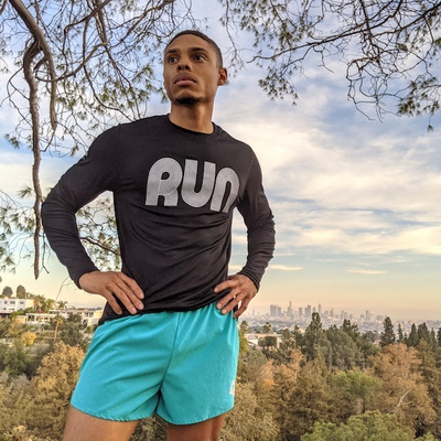 Runyon American Made In USA Men's Running Apparel - RUN Series Black Long Sleeve Training Shirt