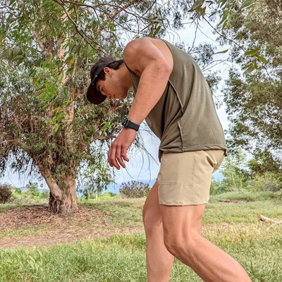 Runyon Mens American Made In USA Performance Shorts - Great for Hiking & Trail Running, Khaki Sand