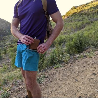 Runyon Teal TrailStash 5" Gravel Short - Trail Running, Hiking, Cycling, Fitness, Outdoors Made In USA