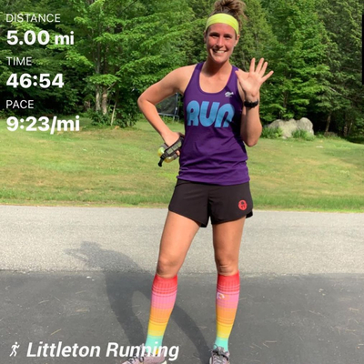 Runyon Women's Made In USA Performance Apparel - RUN Series Purple Turquoise Training Fitness Tank Top