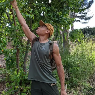 Runyon Men's Olive Green Tech Trail Tank American Made In USA - Running Hiking Workout Fitness Muscle Tank