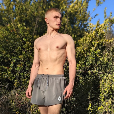 Men's Made In USA Performance Running Shorts 3" Classic - Steel Grey