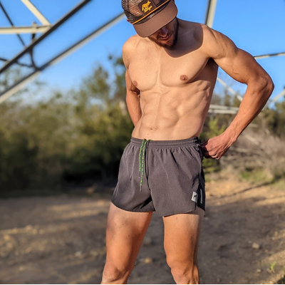Runyon Mens American Made In USA Performance Running Shorts - Kona Rock (Charcoal)