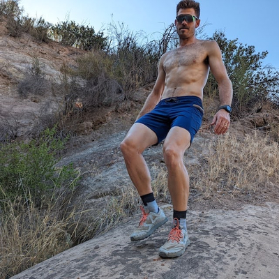 Runyon TrailStash 7" Navy Blue Gravel Short Made In USA - Hiking, Running, Cycling