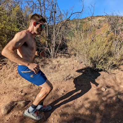 Runyon TrailStash 7" Navy Blue Gravel Short Made In USA - Hiking, Running, Cycling