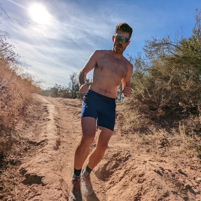 Runyon TrailStash 7" Navy Blue Gravel Short Made In USA - Hiking, Running, Cycling