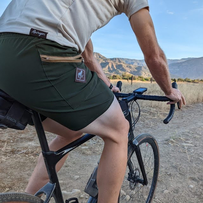 Runyon Men's Olive Green TrailStash Gravel Cycling Running Hiking Short - American Made In USA